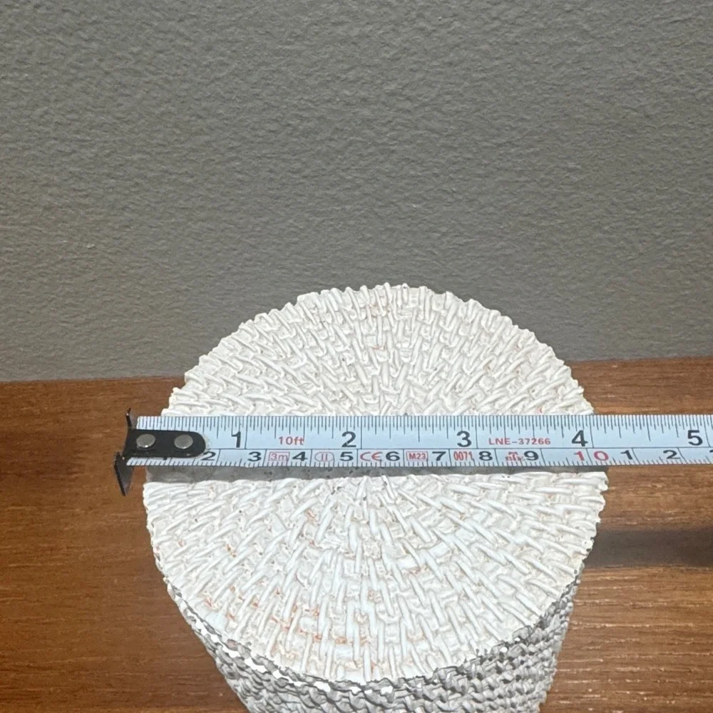 Source Unknown  White Textured Ceramic Bathroom Canister